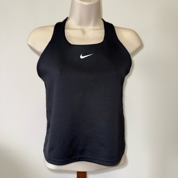 Nike Tops - Nike Swoosh (XL) Black Dri Fit Cropped Tank Top with Built in Bra